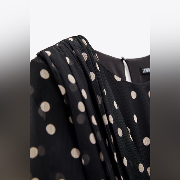 Zara mini dress polka dot longs sleeve casual party - Picture 9 of 9